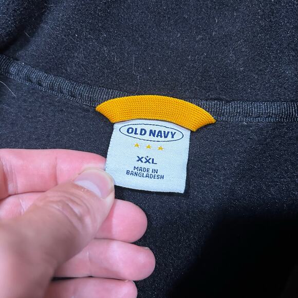 Vintage Old Navy Fleece Spell Out Quarter Zip Pullover Sweatshirt - Picture 3 of 4